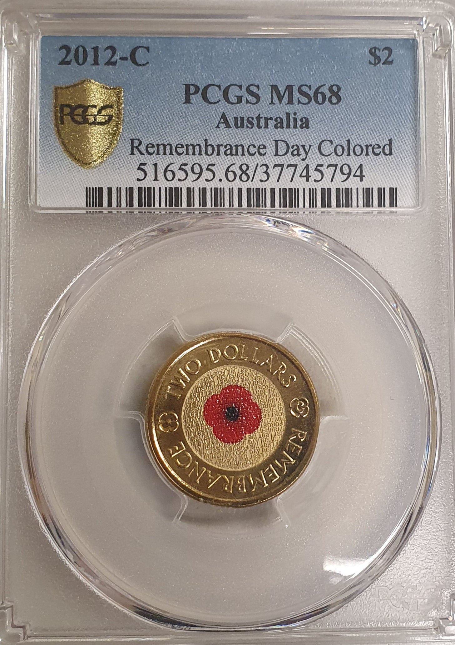 2012 - $2 Red Poppy 'C Mint' ms68 | Montees Collection