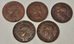 10x Mixed Australian Penny's 1938-1964